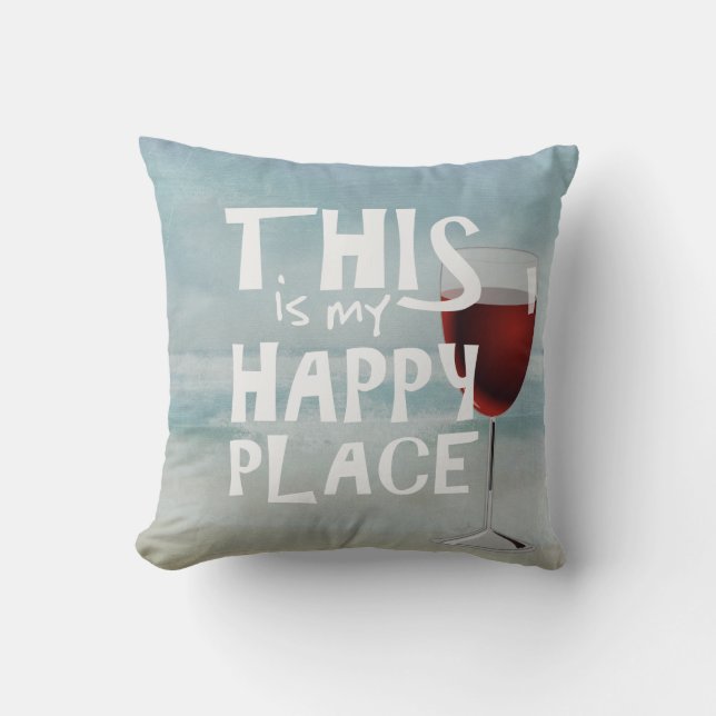 Rotwein mit Meeresgrund Kissen (Vorderseite)