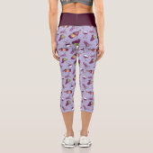 Rotwein Muster Capri Leggings (Rückseite)