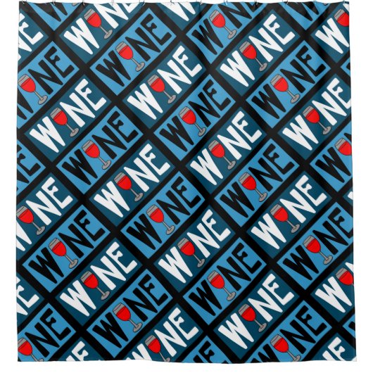 Rotwein-Muster Duschvorhang (Vorderseite)