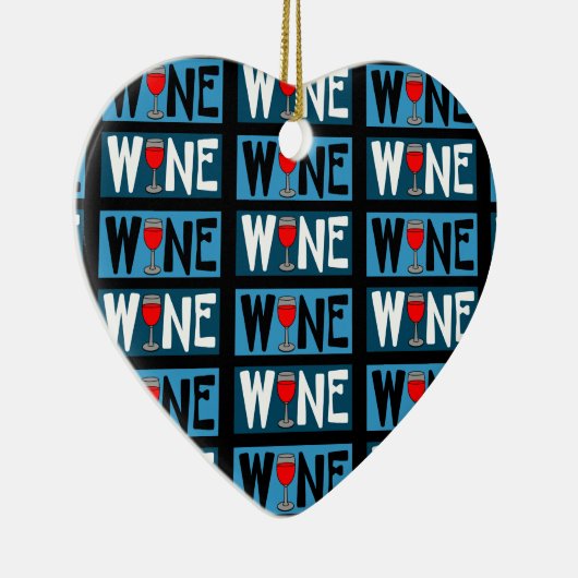 Rotwein-Muster Keramik Ornament (Rechts)