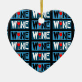 Rotwein-Muster Keramik Ornament (Vorne)