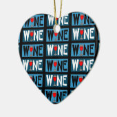 Rotwein-Muster Keramik Ornament (Links)