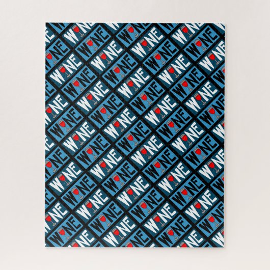 Rotwein-Muster Puzzle (Vertikal)
