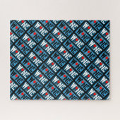Rotwein-Muster Puzzle (Horizontal)