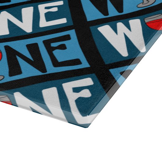 Rotwein-Muster Schneidebrett (Ecke)