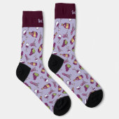 Rotwein Muster Socken (Rechts)