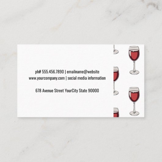 Rotwein-Muster Visitenkarte (Rückseite)