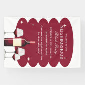 Rotwein-Nachbarschaft-Party Banner (Horizontal)