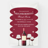 Rotwein-Nachbarschaft-Party Banner (Vertikal)