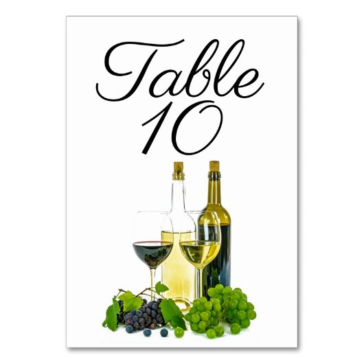 Rotwein oder Weißwein-Tischnummer Tischnummer (Rückseite)