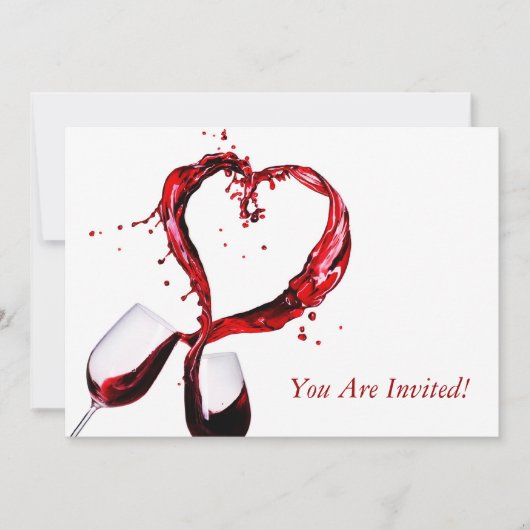 Rotwein Party Einladung Verkostung von Gläsern (Vorderseite)