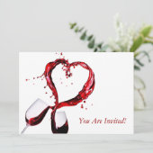 Rotwein Party Einladung Verkostung von Gläsern (Stehend Vorderseite)