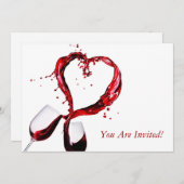 Rotwein Party Einladung Verkostung von Gläsern (Vorne/Hinten)