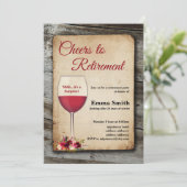 Rotwein, Party in Rente, Ruhestand Einladung (Stehend Vorderseite)