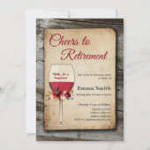 Rotwein, Party in Rente, Ruhestand Einladung (Vorderseite)