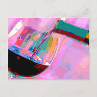 Rotwein Party Postkarte
