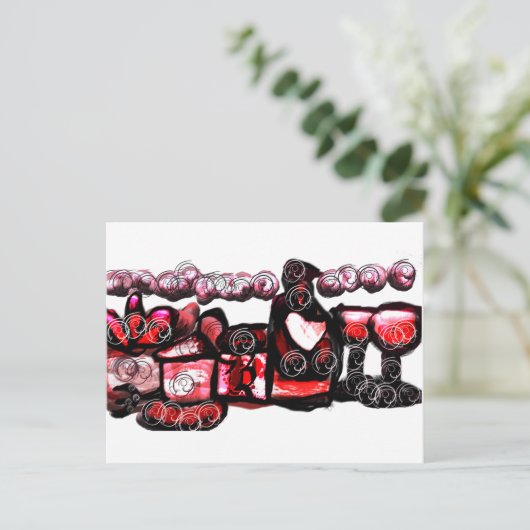 Rotwein Postkarte (Stehend Vorderseite)