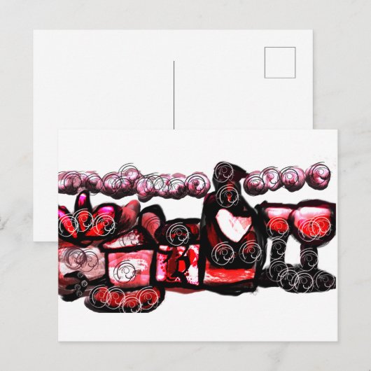 Rotwein Postkarte (Vorne/Hinten)