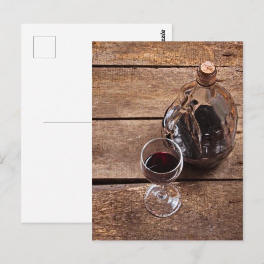 Rotwein Postkarte (Vorne/Hinten)
