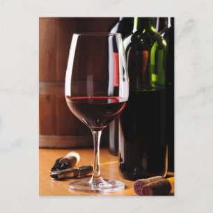 Rotwein Postkarte