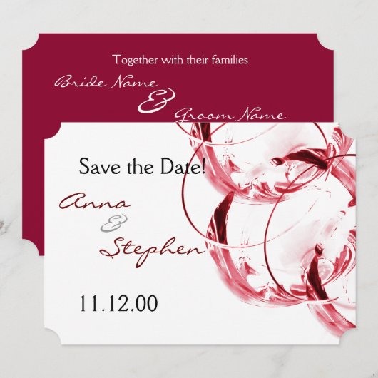 Rotwein Save The Date (Vorne/Hinten)