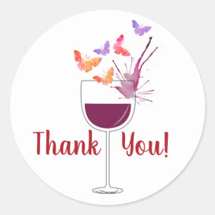 Rotwein, Schmetterling, vielen Dank an Aufkleber