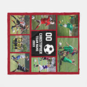 Rotwein Soccer Foto Collage Fleece Decke (Vorderseite (Horizontal))