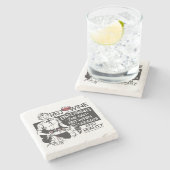 Rotwein Steinuntersetzer (Seitenansicht)