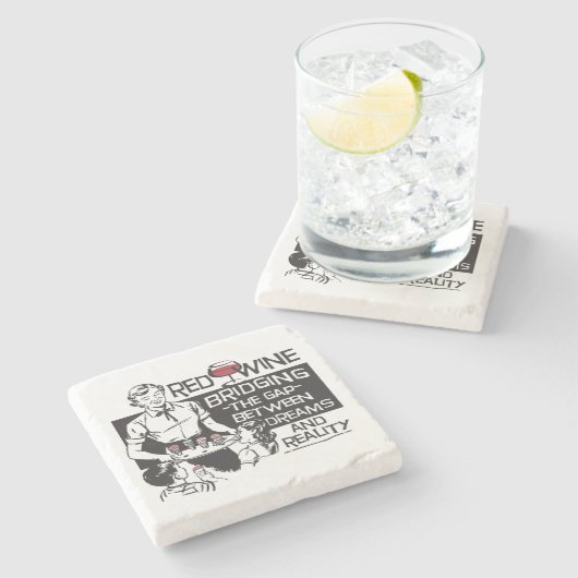 Rotwein Steinuntersetzer (Seitenansicht)