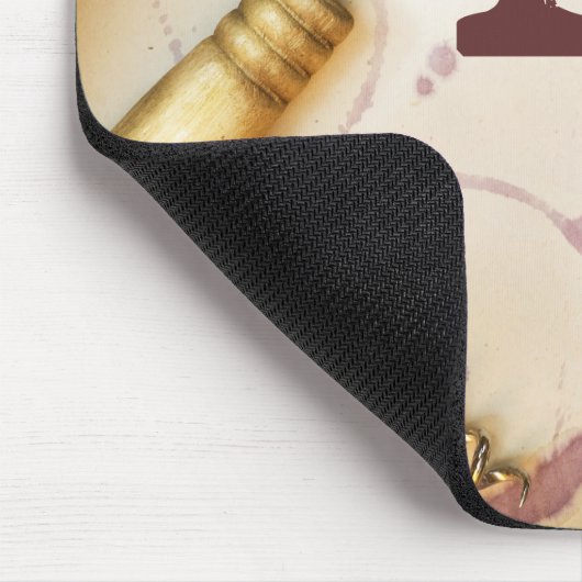 Rotwein Trauben Cork Monogramm erste Mauspad (Ecke)