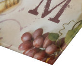 Rotwein Trauben Kork Monogramm Glasschneidebrett Schneidebrett (Ecke)