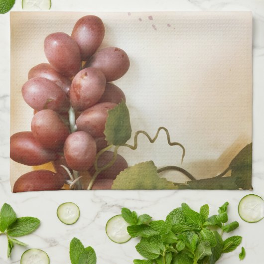 Rotwein Trauben Korkschnecke Küchengeschirr Handtu Geschirrtuch (Gefaltet)