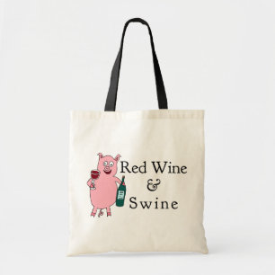 Rotwein u. Schweine Tragetasche