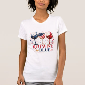 Rotwein und blau patriotisch T-Shirt