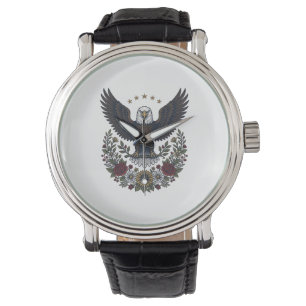 Rotwein- und Blau-patriotischer Weinliebhaber Armbanduhr