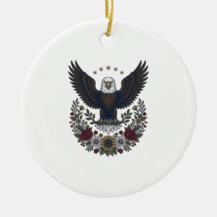 Rotwein- und Blau-patriotischer Weinliebhaber Keramik Ornament