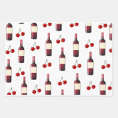 Rotwein und Cherry Geschenkpapier Set (Vorderseite)
