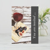 Rotwein und Empfang zur Weinprobe Einladung (Stehend Vorderseite)