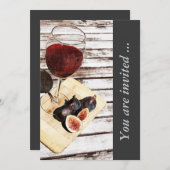 Rotwein und Empfang zur Weinprobe Einladung (Vorne/Hinten)