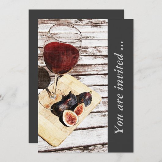 Rotwein und Empfang zur Weinprobe Einladung (Vorne/Hinten)