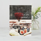 Rotwein und Empfang zur Weinprobe Einladung (Stehend Vorderseite)