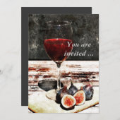 Rotwein und Empfang zur Weinprobe Einladung (Vorne/Hinten)