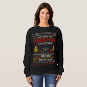 Rotwein und Katzen - Weihnachten Sweatshirt (Vorne ganz)