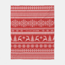 Rotwein und Personalisierter Name Weihnachtssüß Fleecedecke