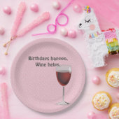 Rotwein und Polka Dots Geburtstag Pappteller (Party)