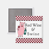 Rotwein und Rotwein Magnet (Vorderseite/Rückseite)