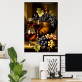 Rotwein und Trauben Poster (Heimbüro)