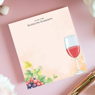 Rotwein und Trauben Weinberg Personalisierter Name Notizblock
