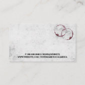 Rotwein und Traubeneimer Visitenkarte (Rückseite)