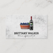 Rotwein und Traubeneimer Visitenkarte (Vorderseite)